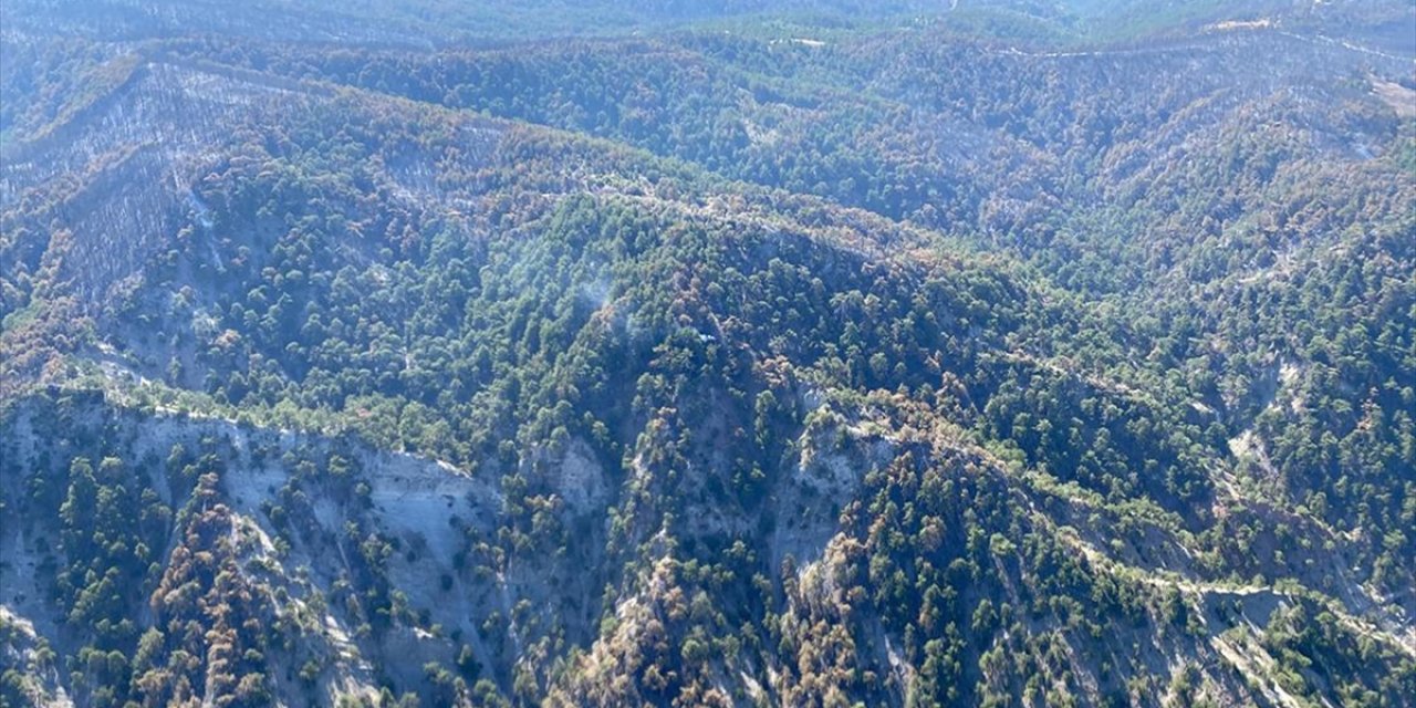 Bolu'daki Orman Yangınında Soğutma Çalışmaları Sürüyor