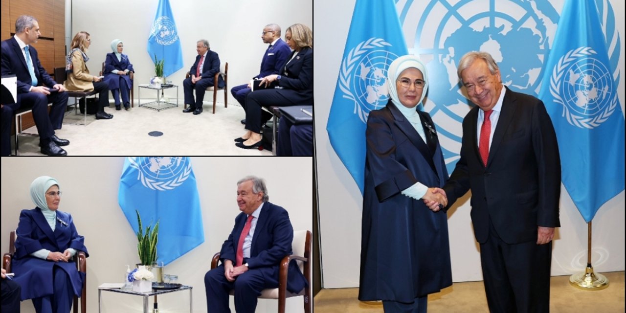 Emine Erdoğan, BM Genel Sekreteri Antonio Guterres'le Görüştü