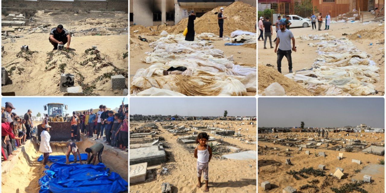 İsrail'in Bir Yıldır Saldırılarını Sürdürdüğü Gazze'de Sokaklar "Toplu Mezara" Dönüştü