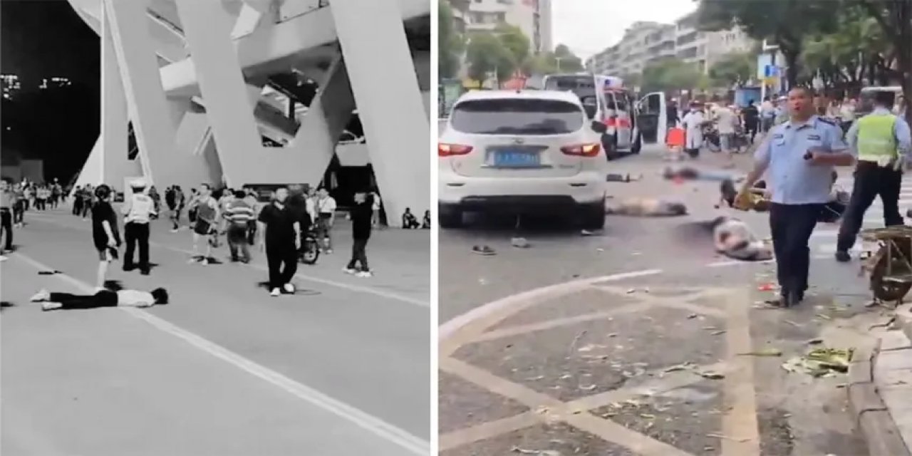 Çin'de Facia! Otomobil Yayaların Arasına Daldı