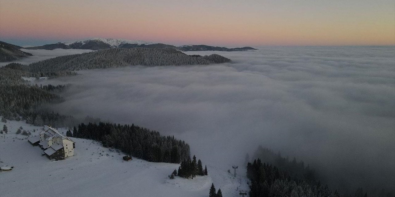 Sisle Kaplanan Ilgaz Dağı Havadan Görüntülendi