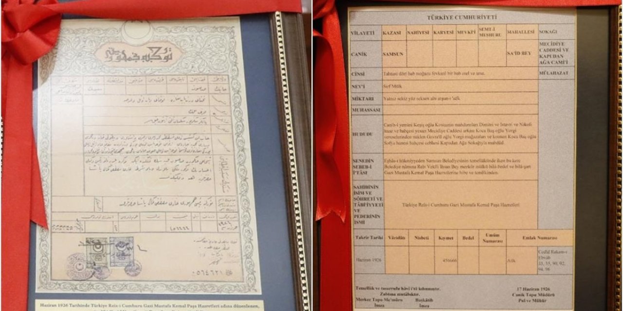 Samsun'da Arşivden Atatürk'e Ait Tapu Senedi Çıktı