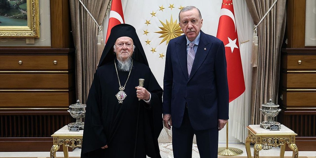 Cumhurbaşkanı Erdoğan, Fener Rum Patriği Bartholomeos'u Kabul Etti