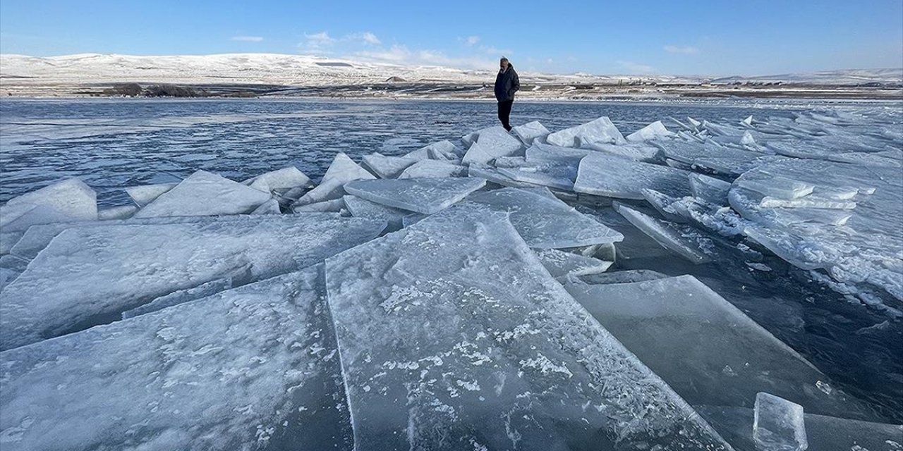 Kars ve Ardahan'da Göletler Dondu, Tunceli'de Bitkiler Kırağıyla Kaplandı