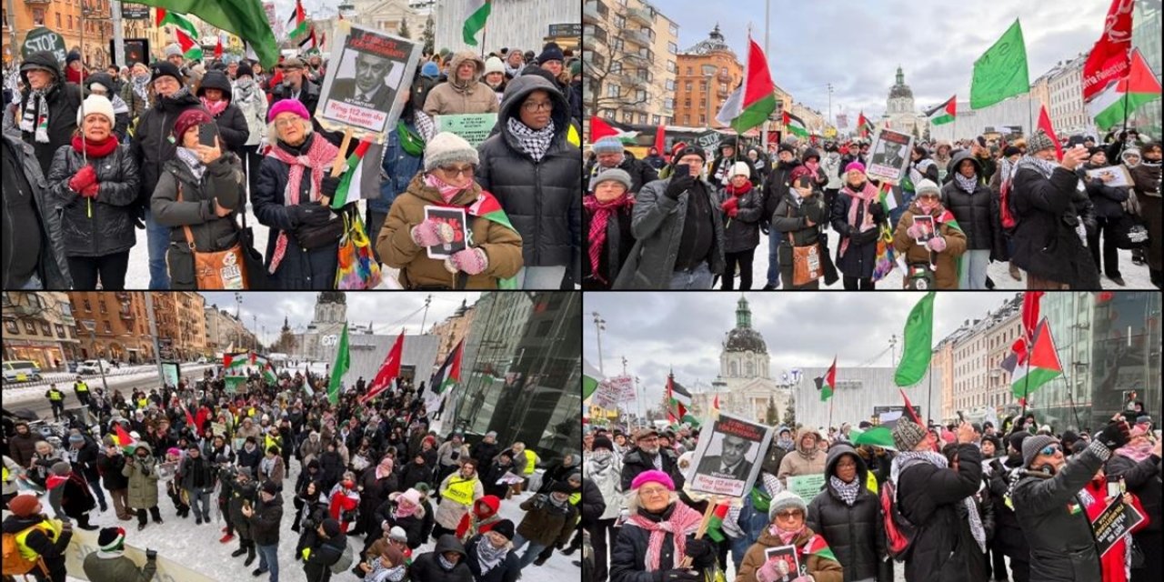 İsrail'in Filistin'de Okulları ve Hastaneleri Bombalaması İsveç'te Protesto Edildi