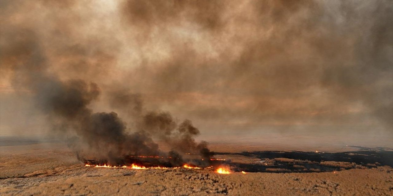 Kayseri'deki Sultan Sazlığı Milli Parkı'nda Yangın Çıktı