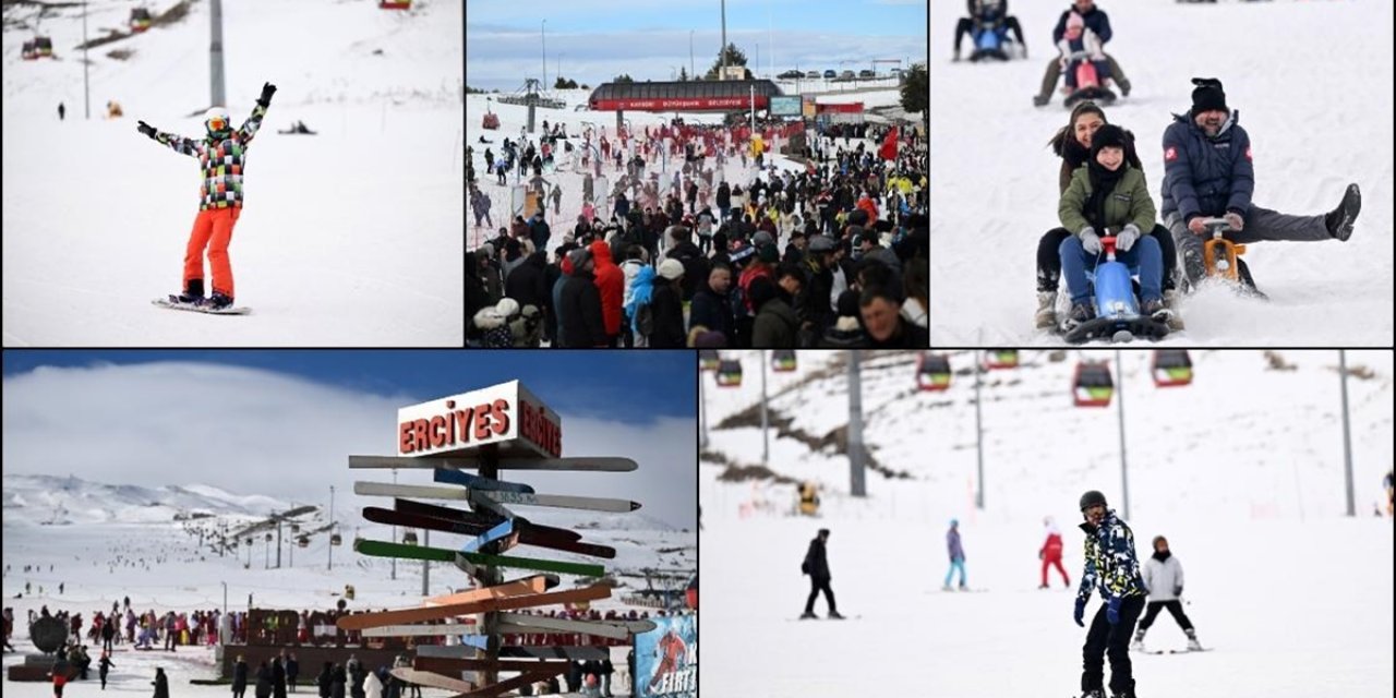 Erciyes'te Yarıyıl Tatilinin İlk Gününde Yoğunluk Yaşandı