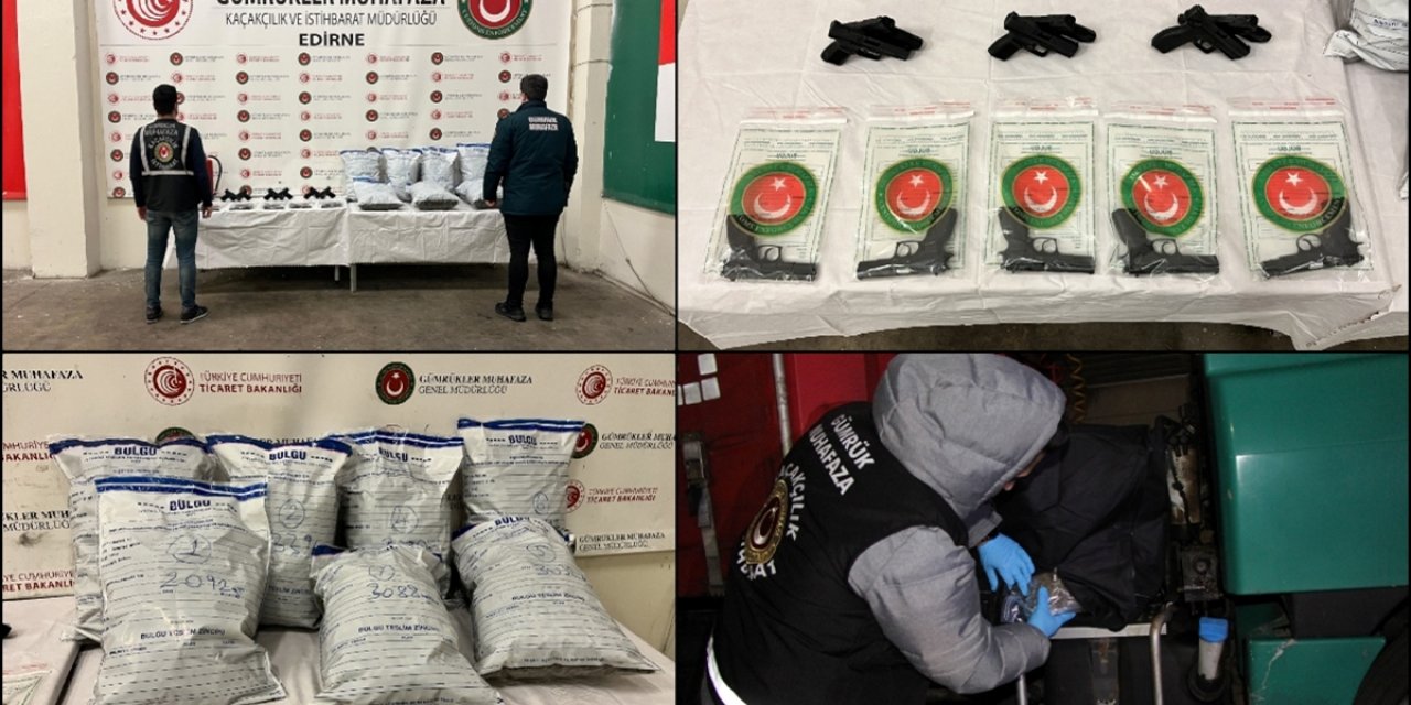 Kapıkule Sınır Kapısı'nda İki Ayrı Operasyonda Ruhsatsız Tabanca ve Uyuşturucu Ele Geçirildi