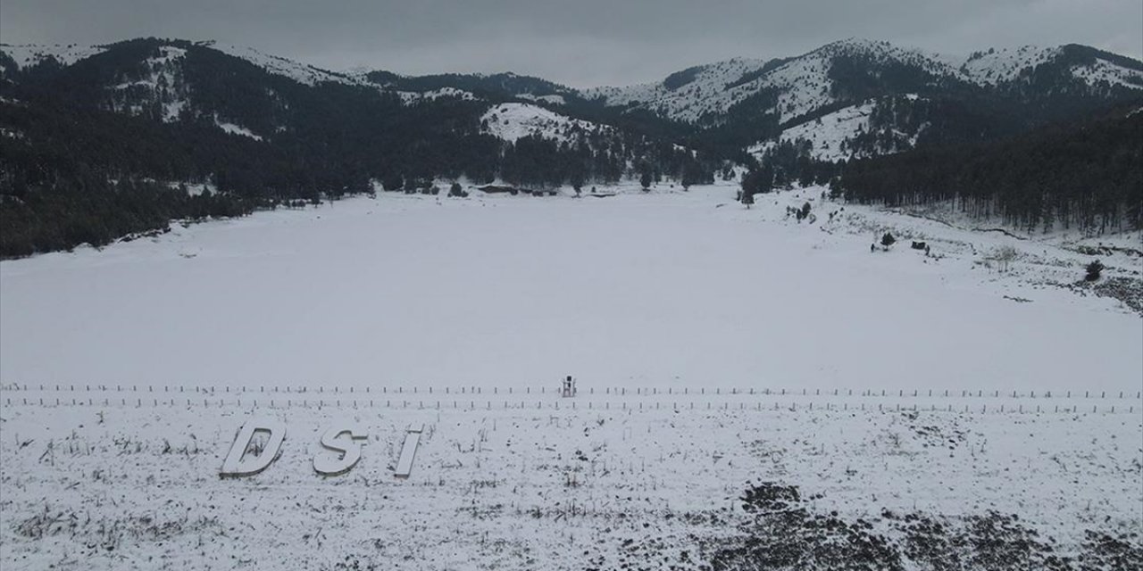 Giresun'da Dikmetaş Göleti Buz Tuttu