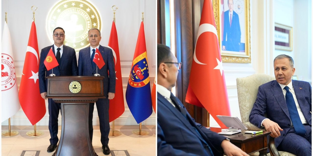 İçişleri Bakanı Yerlikaya, Kırgızistan Acil Durumlar Bakanı Ajikeyev'i Kabul Etti
