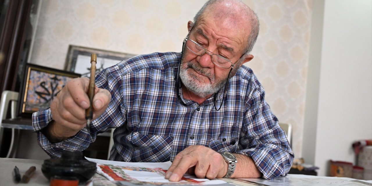 86 Yaşındaki İsmail Amca Gönül Verdiği Hüsn-i Hat İle Tablolar Yapıyor