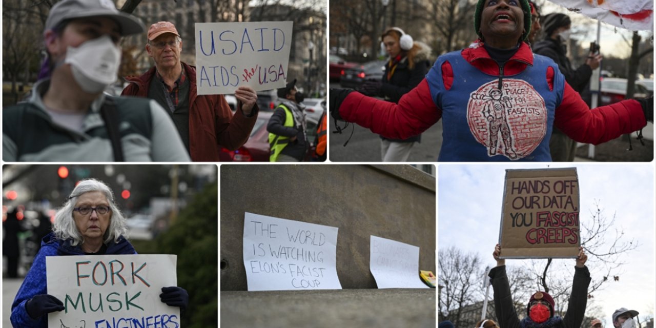 ABD'nin Başkenti Washington'da Elon Musk'ın Hükümet Üzerindeki Etkisi Protesto Edildi