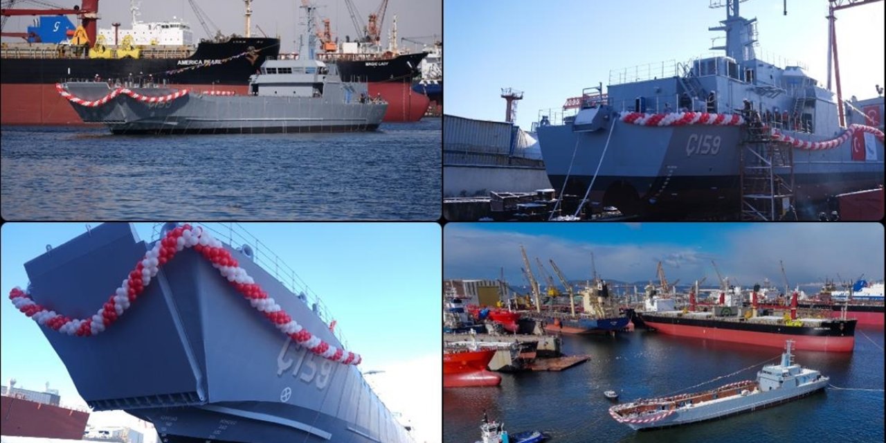 Yeni Tip Çıkarma Gemisi Ç-159 Törenle Denize İndirildi