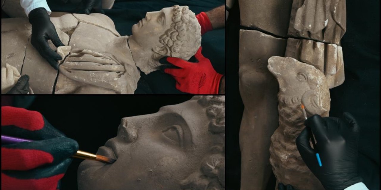 Aspendos Kazılarında Hermes Heykeli Gün Yüzüne Çıkarıldı