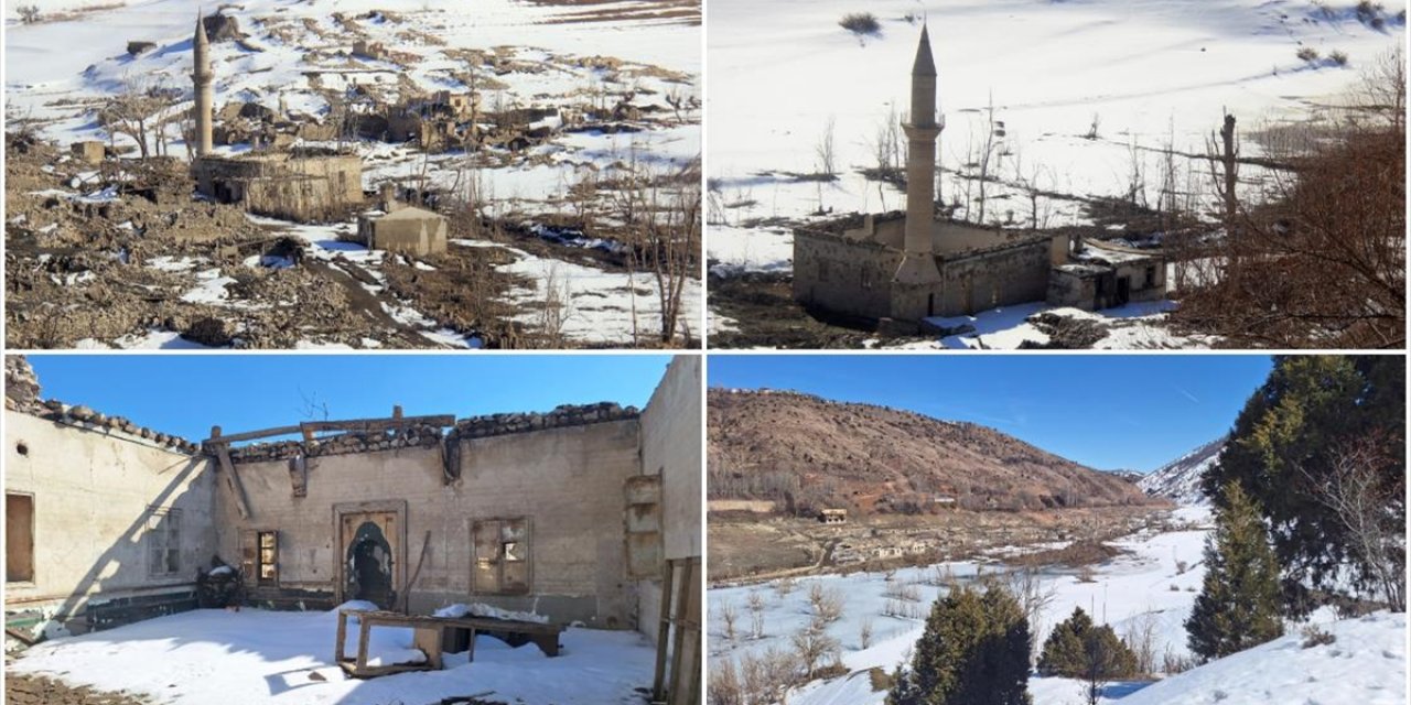 Sivas'ta Baraj Altında Kalan Köy Sular Çekilince Tamamen Ortaya Çıktı