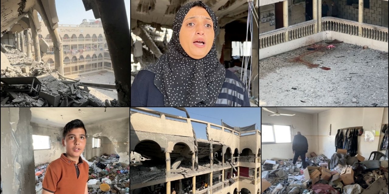 İsrail'in Vurduğu Okulda Hayatta Kalan Filistinliler Kan Gölü ve Parçalanmış Cesetlere Tanık Oldu