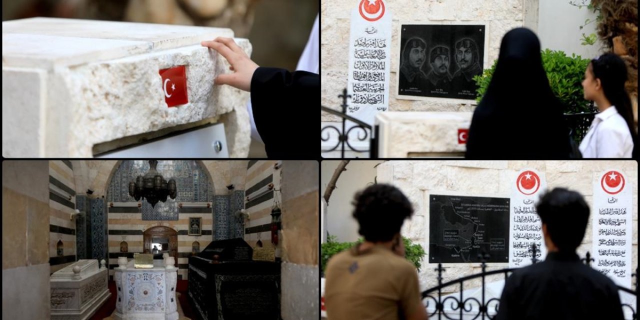 Şam'da Emevi Camisi'ne Gelenler, Selahaddin Eyyubi Türbesi ve Türk Şehitlikleri'ni Ziyaret Ediyor