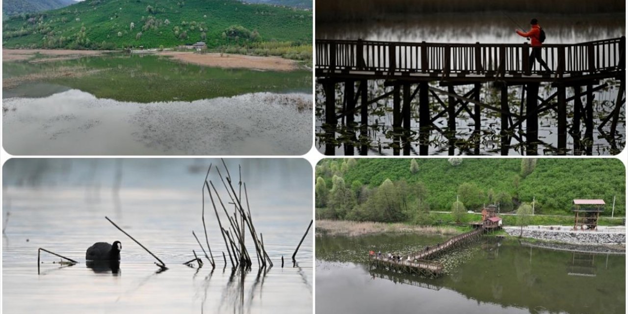Eriyen Karla Suya Doyan Efteni Kuş Cenneti Gölü Ziyaretçilerini Ağırlıyor