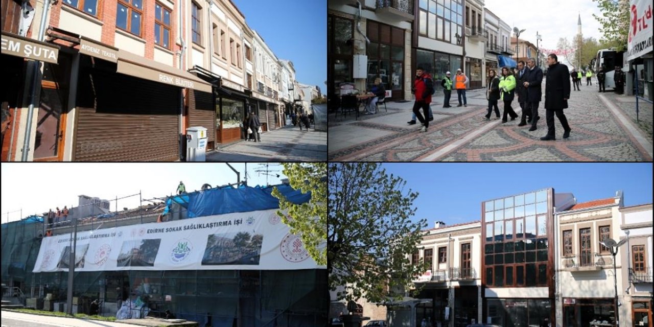 Edirne'de Kent Merkezindeki Tarihi Dokuyu Korumak İçin Başlatılan Sağlıklaştırma Projesi Sürüyor