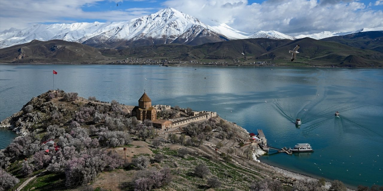 Baharın Tonlarına Bürünen Akdamar Adası "Badem Çiçeği Festivali"ne Hazırlanıyor