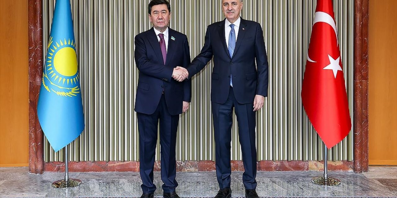 TBMM Başkanı Kurtulmuş, Meclis'te Kazakistan Parlamentosu Meclis Başkanı Koşanov İle Görüştü