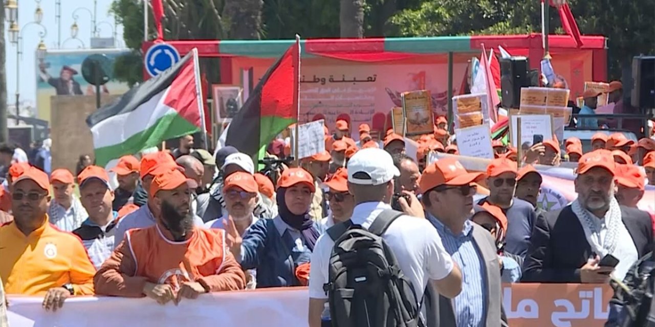 Fas'taki 1 Mayıs Gösterilerinde Filistin'e Destek Sloganları Yükseldi