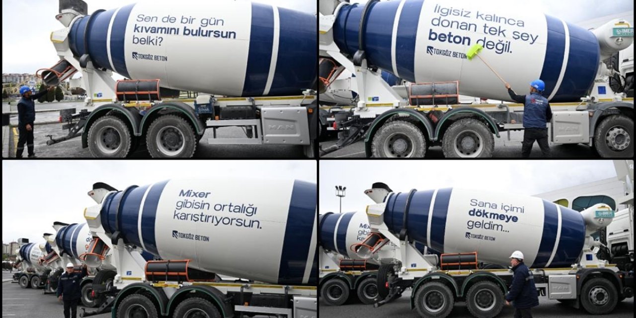 Beton Mikserlerinin Üzerindeki Esprili Sözler Gülümsetiyor