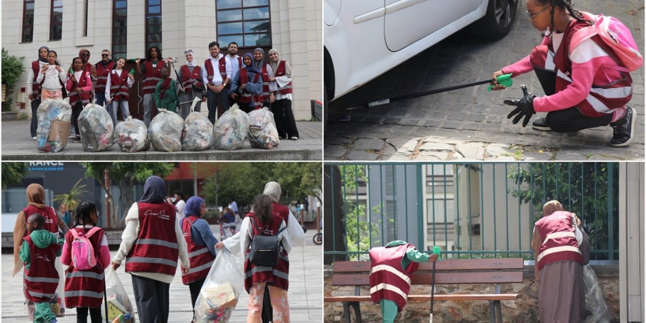 Fransa'nın 19 Şehrinde Çevreye Duyarlı Müslümanlar Çöp Toplayarak Temizliğe Dikkat Çekti
