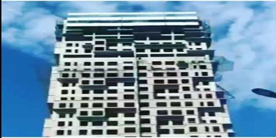 İstanbul'da Deprem Anında Sallanan Gökdelen İnşaatı