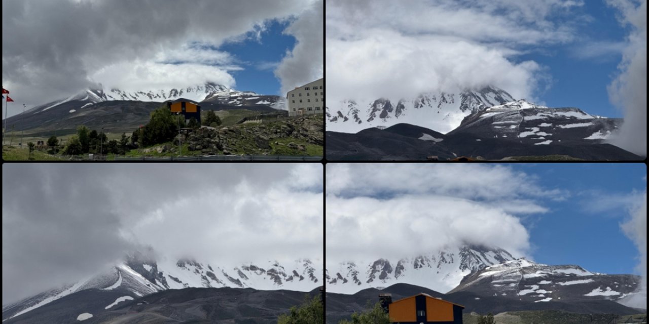 Erciyes Dağı'nın Zirvesine Kar Yağdı