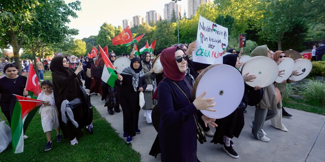 İstanbul'da "Özgür Gazze Yürüyüşü" Yapıldı