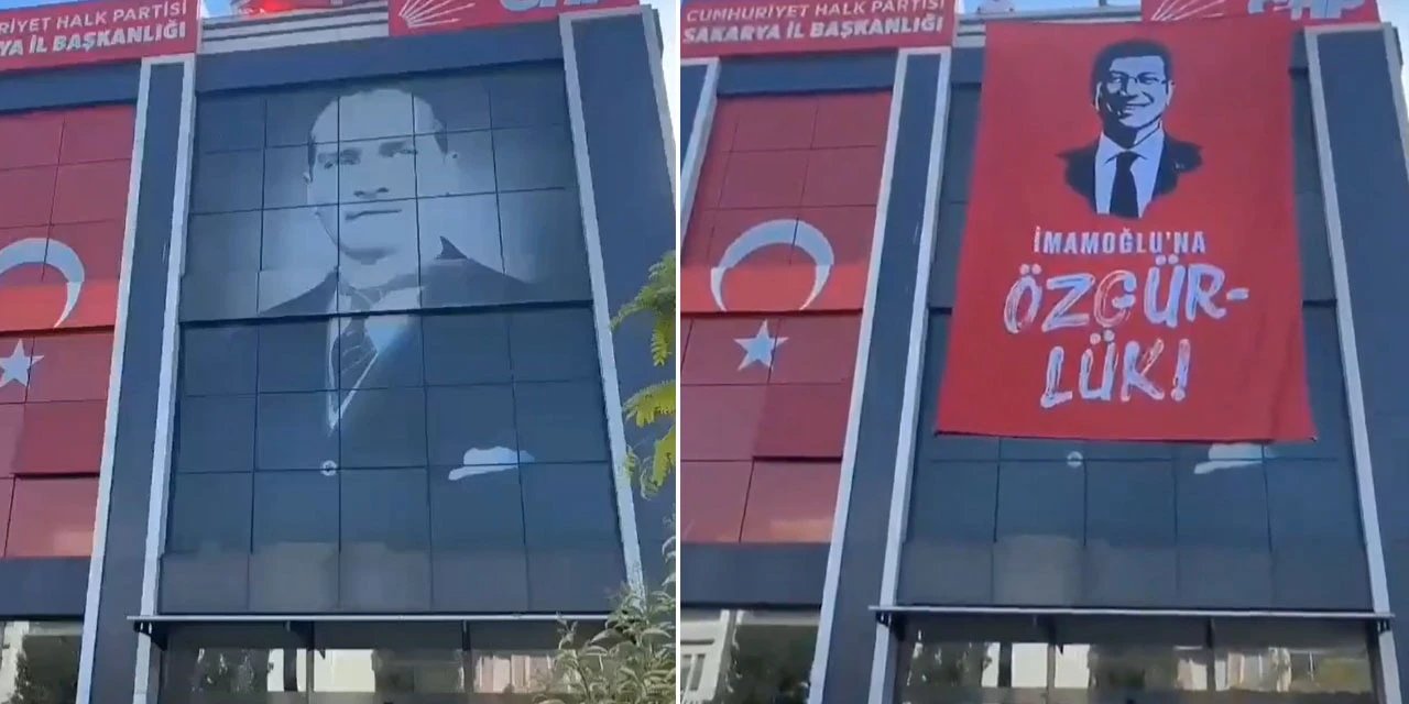 Atatürk Posterinin Üstüne İmamoğlu'nun Pankartını Açtılar!