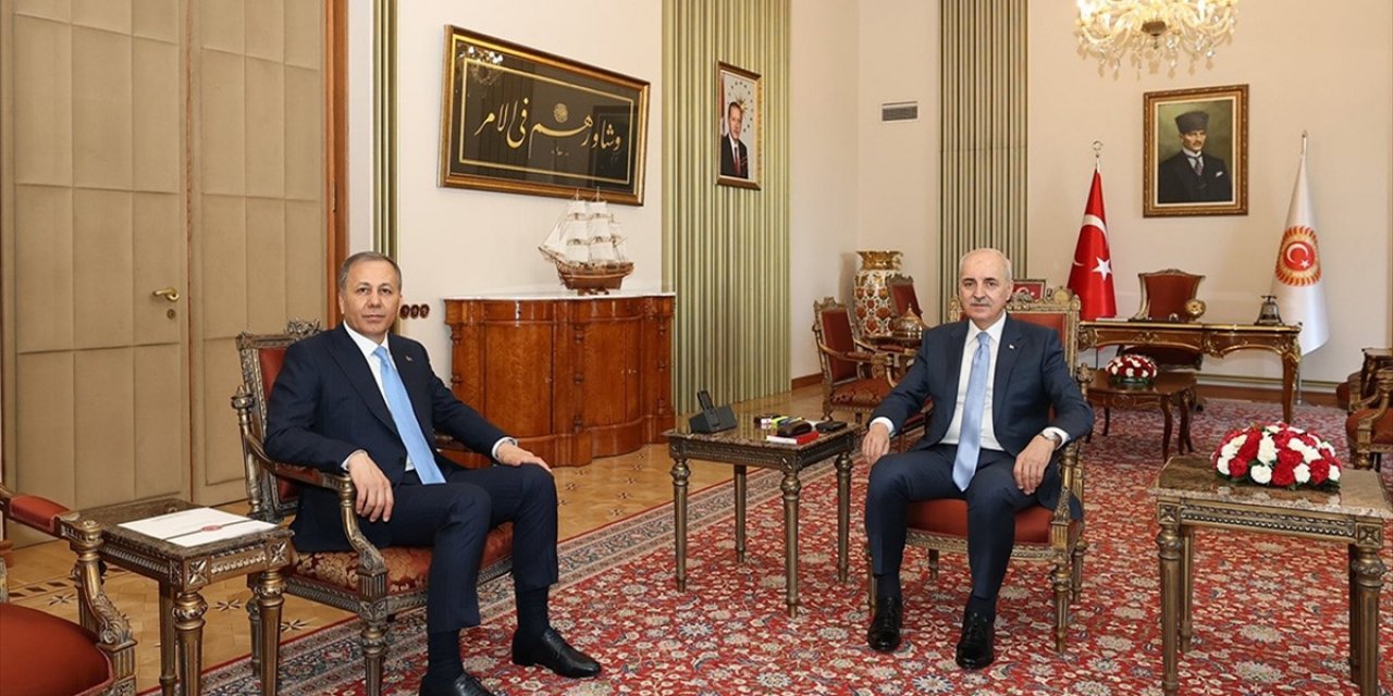 TBMM Başkanı Kurtulmuş, İçişleri Bakanı Yerlikaya'yı Kabul Etti