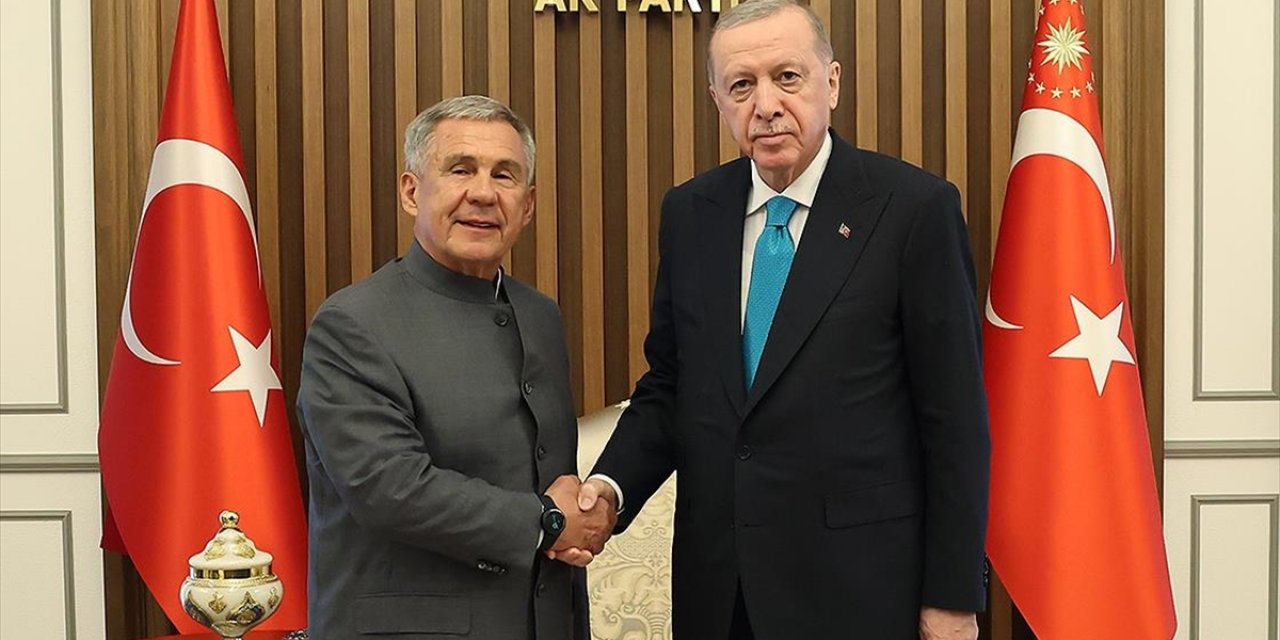 Cumhurbaşkanı Erdoğan, Tataristan Cumhuriyeti Reisi Minnihanov'u Kabul Etti