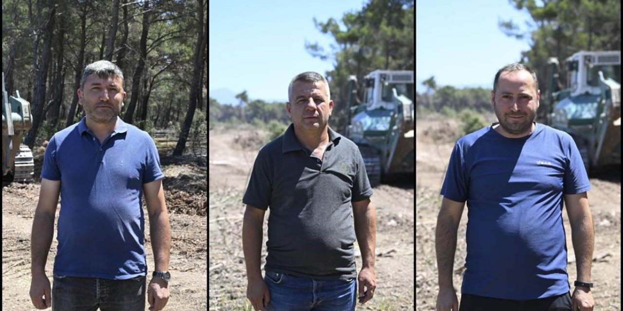 İş Makinesi Operatörleri Yangına Karşı Ön Safta Alevlerle Savaşıyor