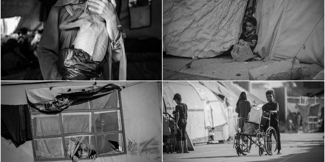 İsrail Saldırısından Kaçan Filistinliler, Çadırlarda Açlık, Susuzluk ve Bunaltıcı Sıcakla Mücadele Ediyor