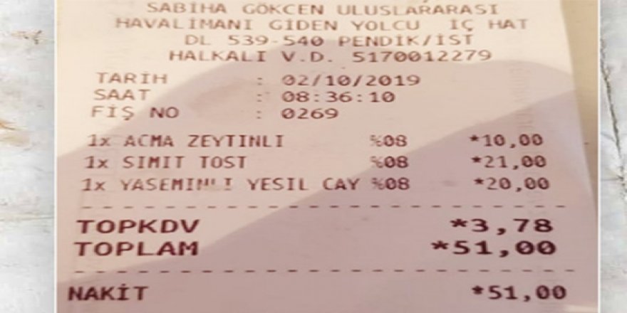 Sabiha Gökçen Havalimanı'nda Gıda Fiyatları Çok Yüksek