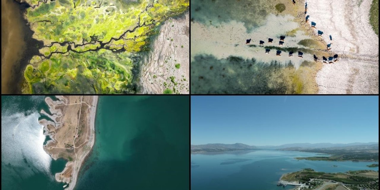 Karakaya Barajı'nda Su Seviyesi Sıcak Hava Ve Kuraklık Nedeniyle Geriledi