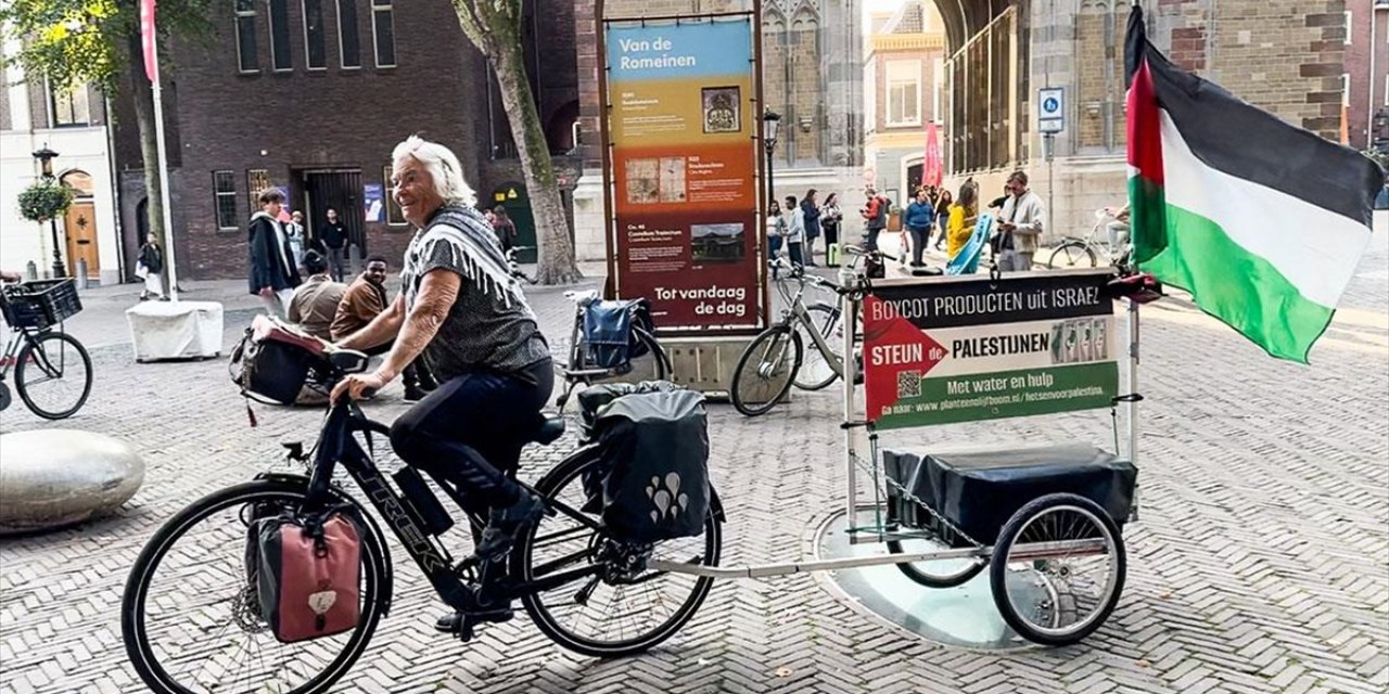 Hollandalı 74 Yaşındaki Maria, Filistin'e Dikkati Çekmek İçin Bisikletle Bir Ayda Tüm Ülkeyi Dolaştı