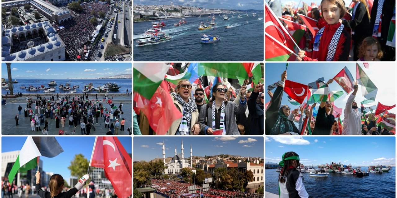 Binlerce Kişi, Gazze ve Küresel Sumud Filosu'na Destek İçin Buluştu