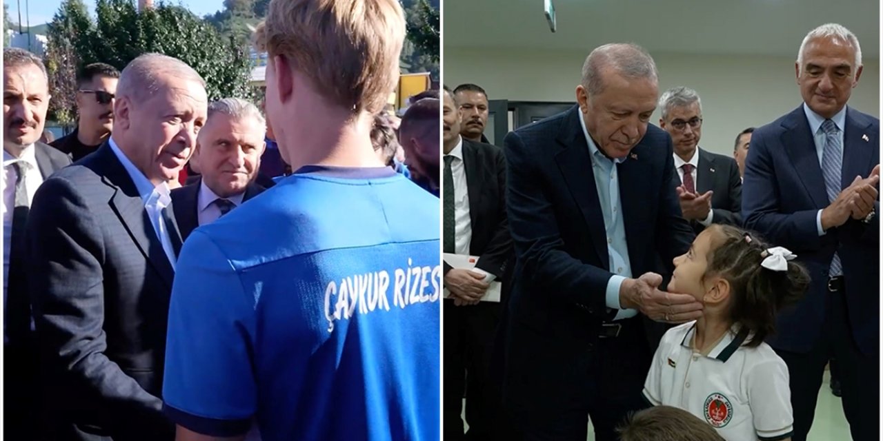 Cumhurbaşkanı Erdoğan, Çaykur Rizespor Futbol Kulübü ve Rize Çay İlkokulunu Ziyaret Etti