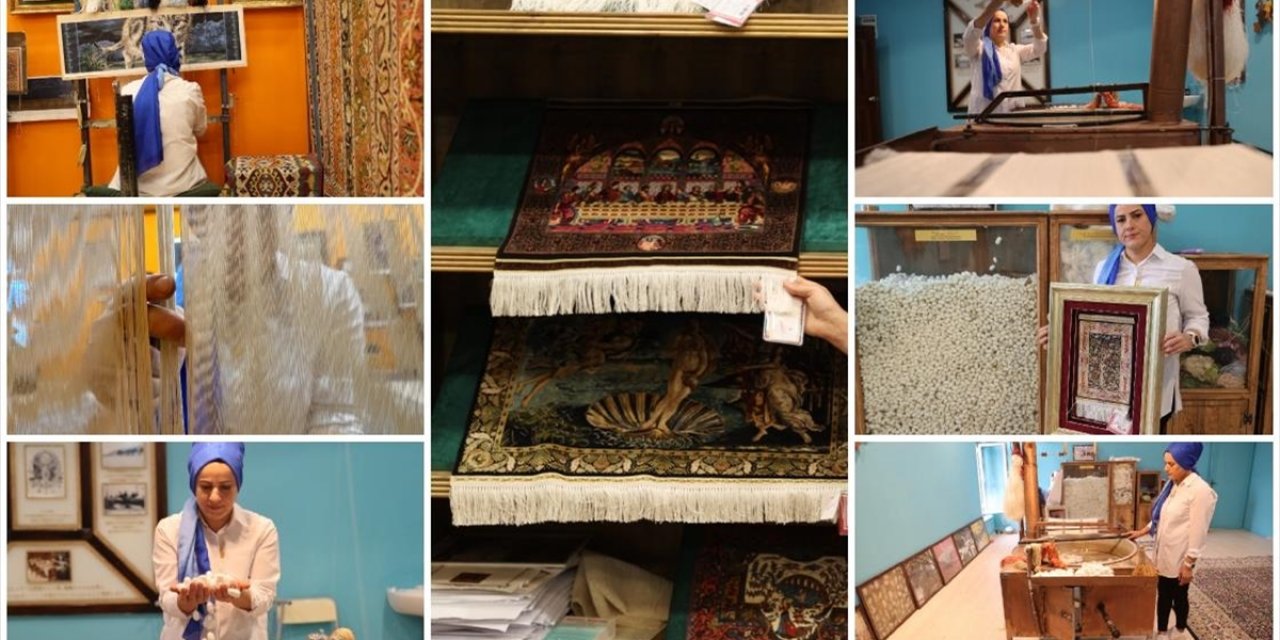 Kozadan Elde Ettiği İpeği Tezgahta Sanat Eseri Halılara Dönüştürüyor