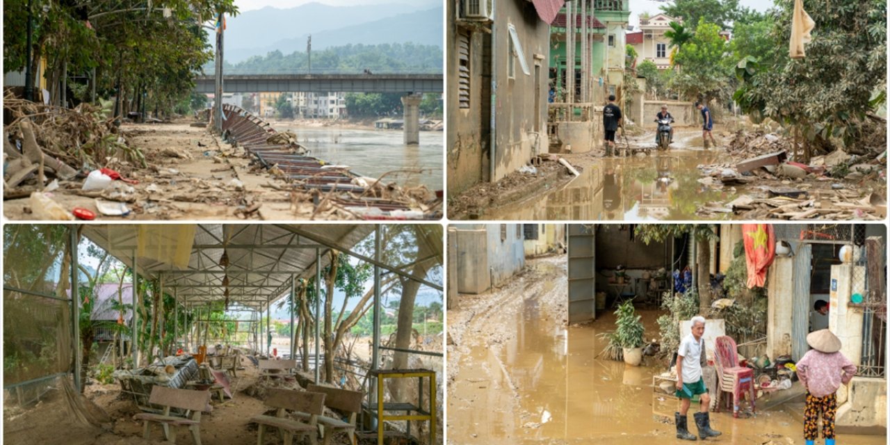 Şiddetli Yağışların Etkili Olduğu Vietnam'da Evler ve Tarım Arazileri Sular Altında Kaldı