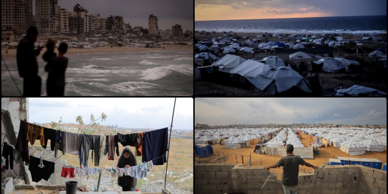 Gazze’de Yağmur Altında Kalan Çadırlar Filistinlilerin Yaşadığı Dramı Derinleştiriyor