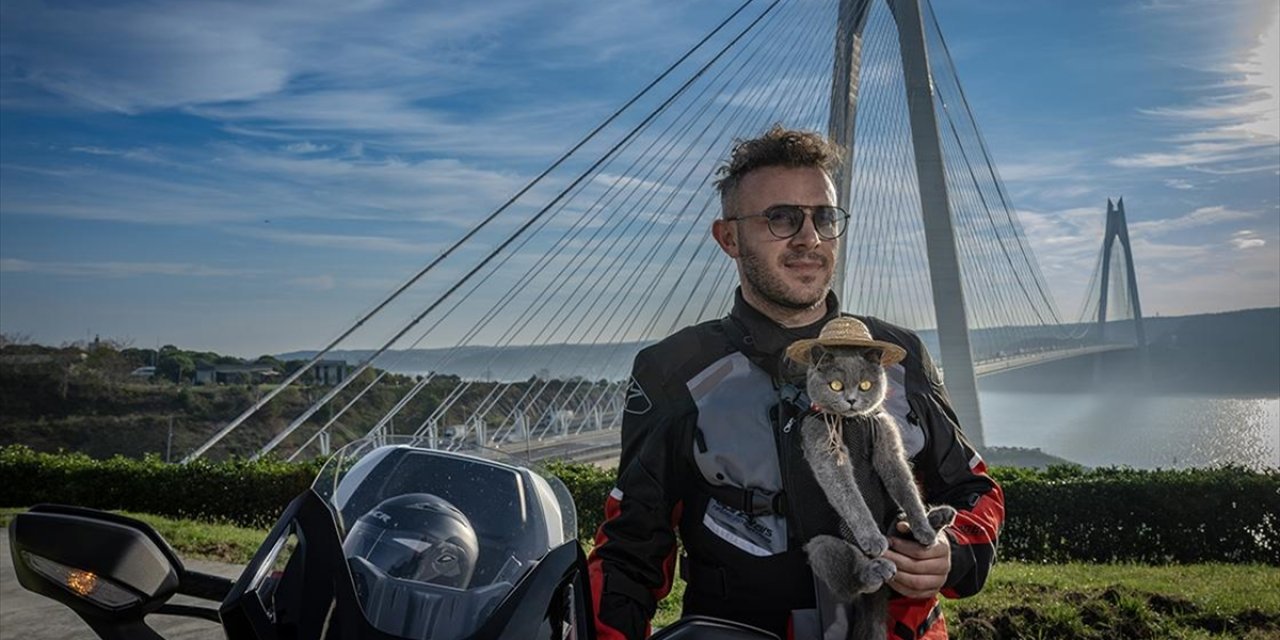 Motosikletli Kedi "Gofret" İstanbul Sokaklarında İlgi Odağı Oldu