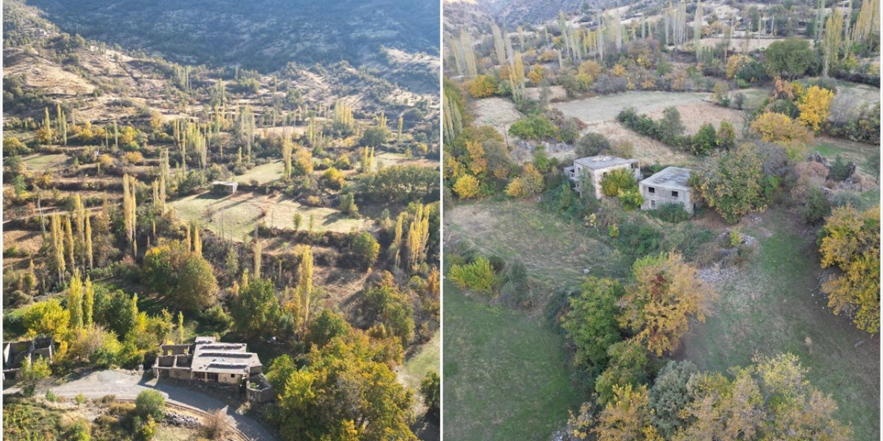 Şırnak'ın Uludere İlçesindeki Sonbahar Renkleri Dronla Görüntülendi