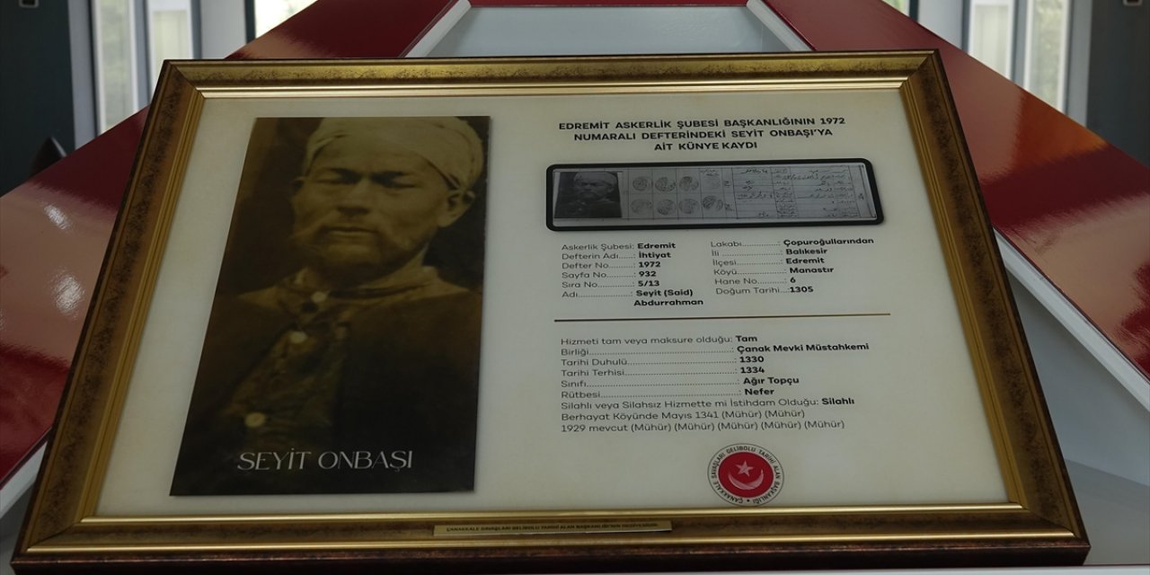 Çanakkale Kahramanlarından Seyit Onbaşı'nın Askerlik Şubesindeki Fotoğrafı Ortaya Çıktı