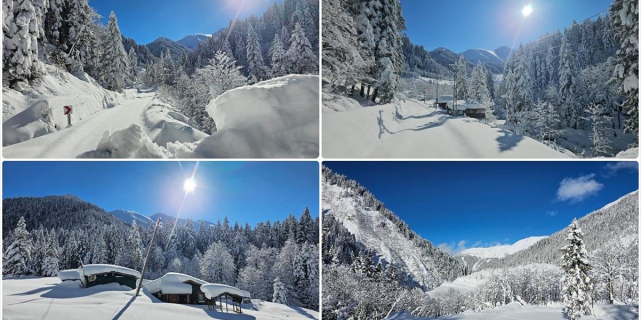 Rize'de Kaçkar Dağları Ve Yaylalardaki Kar Manzarası Dronla Görüntülendi