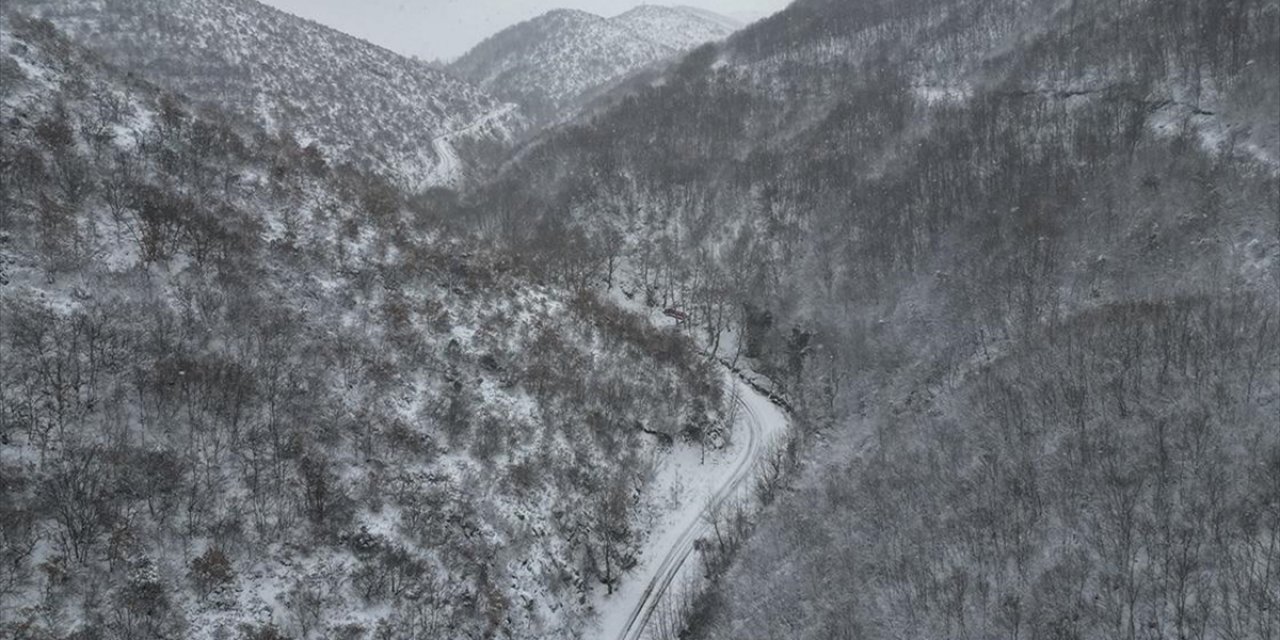 Tekirdağ'da Beyaza Bürünen Ormanlar Havadan Görüntülendi