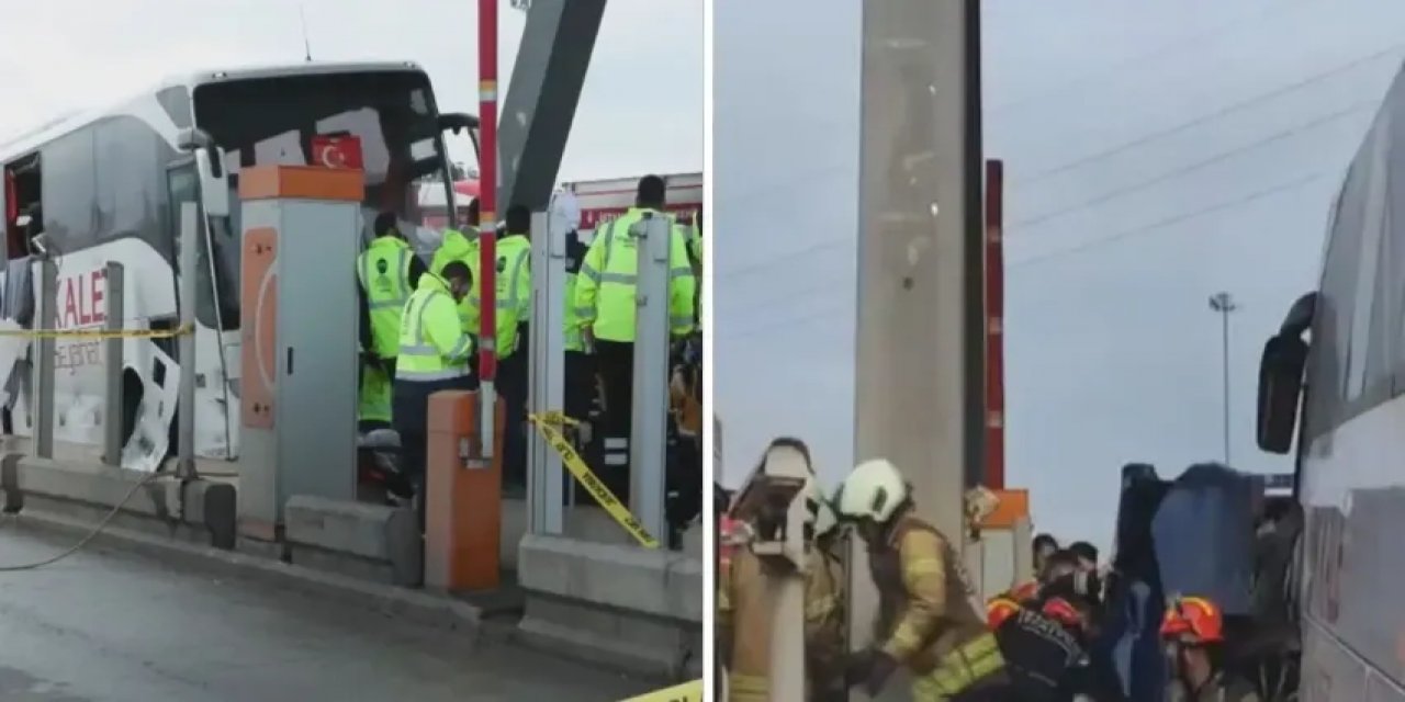 İstanbul'da Korkunç Kaza! Gişeye Girmek İsteyen Araca Otobüs Çarptı